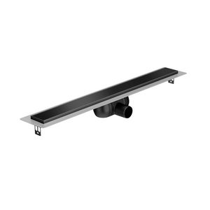 Douchegoot rvs incl. rooster SHOWERDRAIN-C 1085mm zwart vloerflens rooster massive 25mm stankslot spie Ø50mm