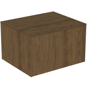 Conca wastafelmeubel 60x50x37cm 1 lade afdekblad zonder uitsnijding dark walnut
