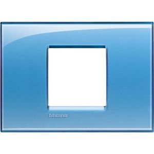 Afdekplaat breed 2 modulen blauw Livinglight
