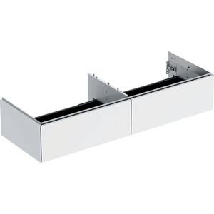 Wastafelonderkast 2x la 135cm wit hoogglans ONE