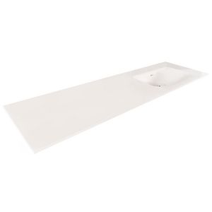 Wastafel 27 kunstmarmer wit 120.5x46cm 1 waskom rechts zonder kraangat (los besteld)