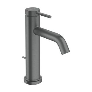 Tecturis S 1-hendel wastafelkraan 110 EcoSmart+ met pop-up afvoer Brushed Black Chrome