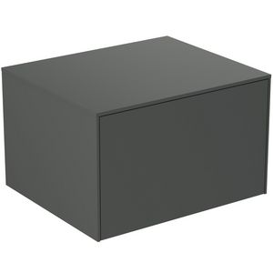 Conca wastafelmeubel 60x50x37cm 1 lade afdekblad zonder uitsnijding mat antraciet