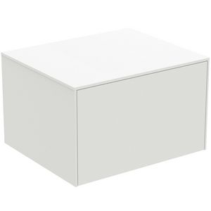 Conca wastafelmeubel 60x50x37cm 1 lade afdekblad zonder uitsnijding matt white