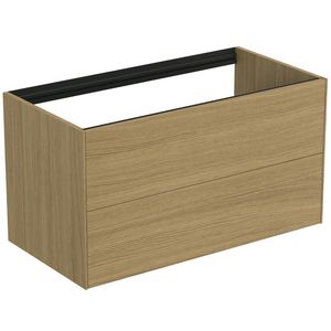Conca wastafelmeubel 100x50x55cm 2 laden zonder afdekblad light oak
