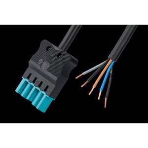 Aansluitsnoer male 5-polig 1,5mm² 1000cm turquoise B2ca (AC166 ALCGS/515 100)