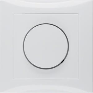 Voll afdekpl. draai- dimmer/pot berker S.1/B.3/B.7 polar wit glans