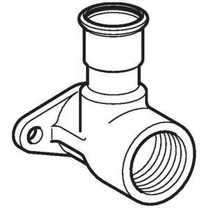 Enkele muurplaat MAPRESS RVS GAS L=65mm 28x1"bn.