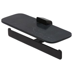 Closetrolhouder dubbel zwart planchet met zwarte marmerlook SHIFT