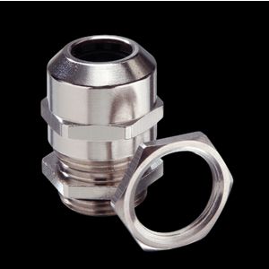 Kabelwartel messing vernikkeld met contramoer M12 doorlaat 3-7mm (EMSKV-SET12) VVE=50