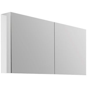 Spiegelkast 1400x650x160mm wit dubbelz. m.indirecte verlichting