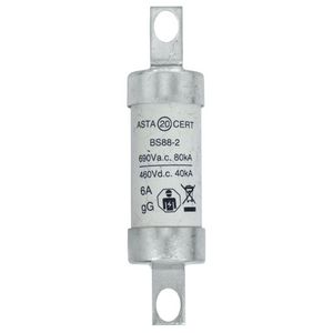 Zekering laagsp. 6A AC 660V DC 250V BS88/A2 22x82 VVE=20