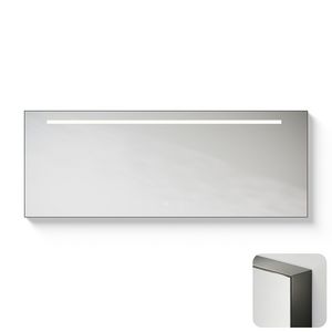 Spiegel Metallic Line Rectangle brushed GunMetal 160x60cm met ledverlichting + verwarming
