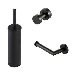 Closetaccessoireset Nemox zwart (rolhouder/borstelgarnituur/haak)