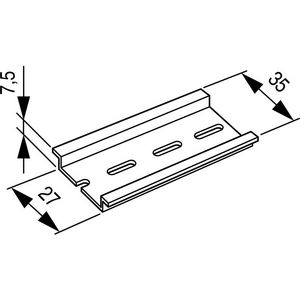 Omegarail 35x7,5mm. L=2000mm
