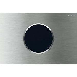 Sigma10 wc-besturing infrarood RVS plaat+toets geborsteld ring: gepolijst voor reservoir 12cm vastschroefbaar excl. trafo 12V