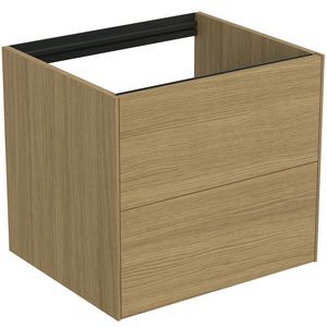 Conca wastafelmeubel 60x50x55cm 2 laden zonder afdekblad light oak