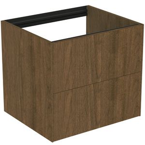 Conca wastafelmeubel 60x50x55cm 2 laden zonder afdekblad dark walnut