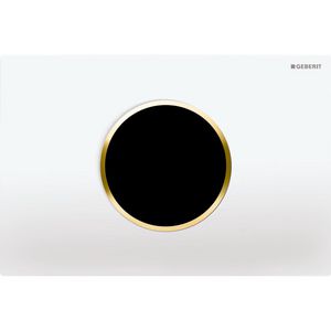 Sigma10 wc-besturing infrarood plaat: wit designringen: verguld voor reservoir 12cm excl. trafo 12V