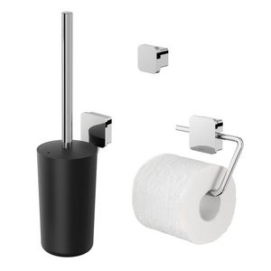 Closetaccessoireset Topaz chroom (rolhouder/borstelgarnituur/haak)