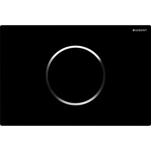 Sigma10 wc-besturing infrarood plaat: zwart designringen: glans chroom mat voor reservoir 12cm excl. trafo 12V
