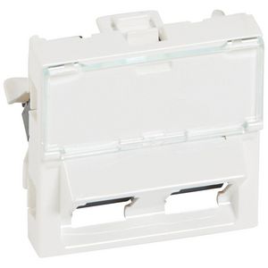 Connector 2xRJ45 UTP LCS5 2 modulen hoek Mosaic