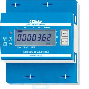 3-fase DIN-rail kWh meter voor max. 3x80A, met MID/geijkt.