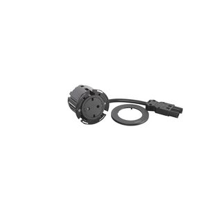 Wandcontactdoos zwart + stekker_snoer L0,5m. Disq60
