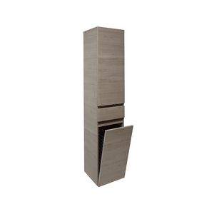 Kolomkast (40cm) met 1 deur links, korf en lade greeploos - Wengé Fineer Look