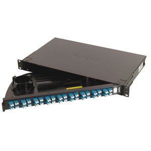 Glasvezelpaneel compleet draaibaar 1HE tbv 36 LC SM LCS3