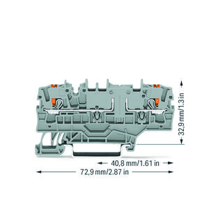 2-draads rijgklem Met Druk 2,5 mm² grijs 2202-1901 VVE=50