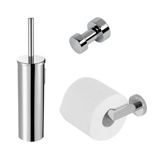 Closetaccessoireset Nemox chroom (rolhouder/borstelgarnituur/haak)