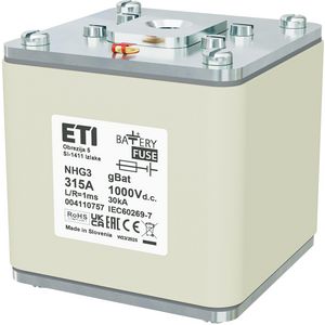 Zekering NHG3 gBat 315A/1000V DC 4110757 VVE=3