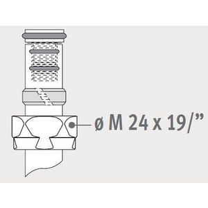 Klemkoppeling AKB M24 x 16/2 chroom VVE=2