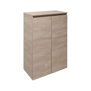 Badkast halfhoog 800x1020x335mm struc. oak light 2xdr grpl.