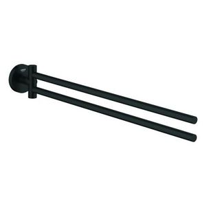 Essentials handdoekhouder 2-Lids mat zwart (prof)