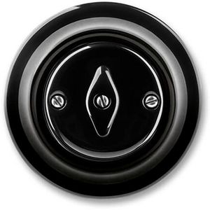 Schakelaar inbouw decento wissel zwart porselein (MU2002/6 UJ-64 black)