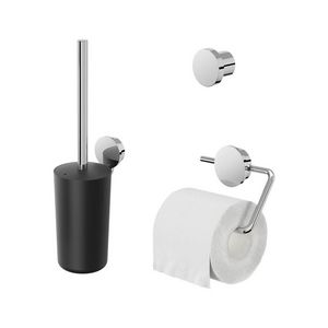 Closetaccessoireset Opal chroom (rolhouder/borstelgarnituur/haak)