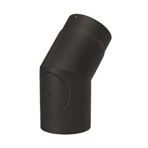 Zwart staal Ø200mm bocht 45°+deur