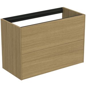 Conca wastafelmeubel 80x37x55cm 2 laden zonder afdekblad light oak