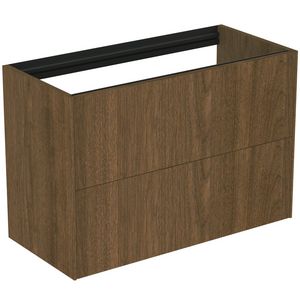 Conca wastafelmeubel 80x37x55cm 2 laden zonder afdekblad dark walnut