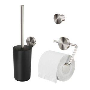 Closetaccessoireset Opal RVS geborsteld (rolhouder/borstelgarnituur/haak)
