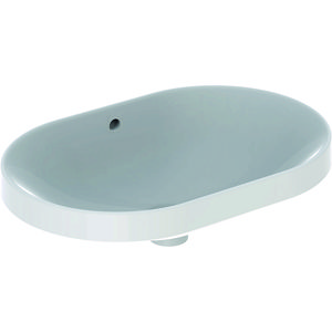 VariForm opbouwwastafel ellipsvormig 60x40cm met overloop wit