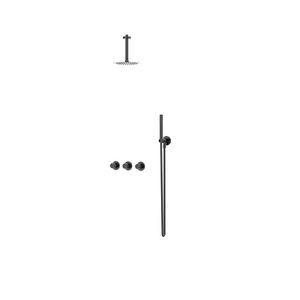 Afbouwdeel regendouche Combiset Bond 4 inbouwthermostaat zwart chroom CSB4EXZCAABA excl. inbouwbox