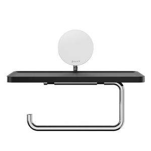 Closetrolhouder enkel zonder klep met planchet Chroom OPAL