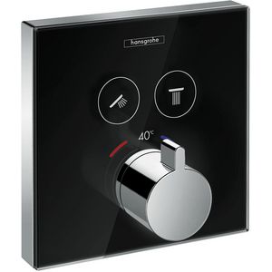 Afbouwdeel ShowerSelect Glas inbouw thermostaat wit/chroom met stopkraan