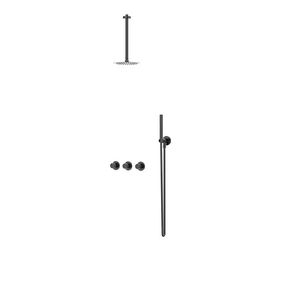 Afbouwdeel regendouche Combiset Bond 4 inbouwthermostaat zwart chroom CSB4EXZCAACA excl. inbouwbox