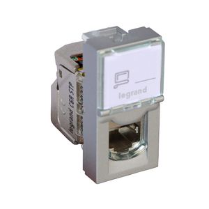 Connector 1xRJ45 STP Cat. 6A 1 module ALU Mosaic