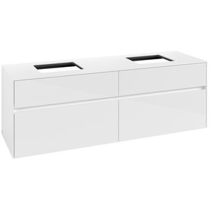 Wastafelonderkast Collaro 1600x548x500mm Glossy White C13700DH