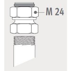 Set a 2st. overgangskoppeling 1/2"bi.dr. x M24 wartel tbv stalen buis